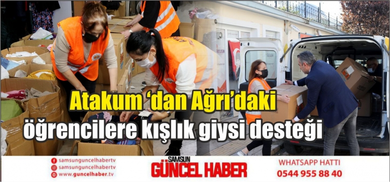 Atakum ‘dan Ağrı’daki öğrencilere kışlık giysi desteği