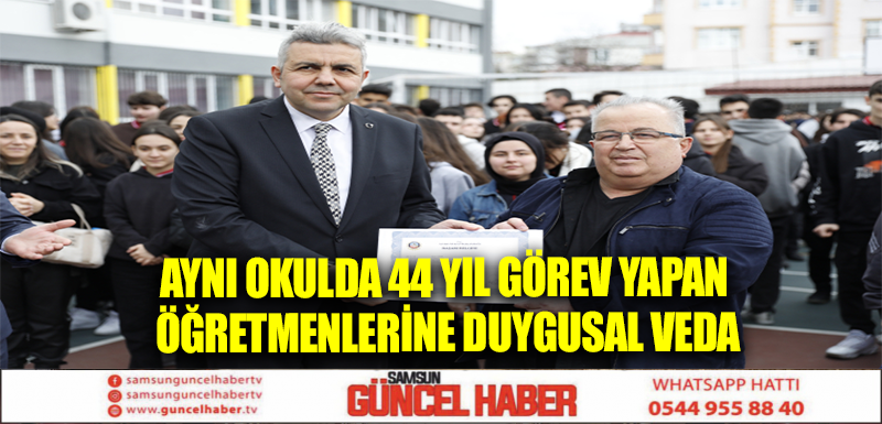 Aynı okulda 44 yıl görev yapan öğretmenlerine duygusal veda