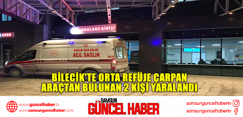  Bilecik'te orta refüje çarpan araçtan bulunan 2 kişi yaralandı