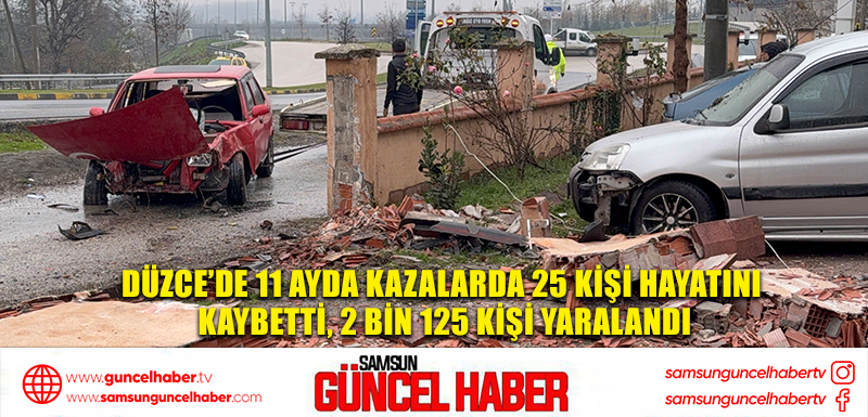 Düzce’de 11 ayda kazalarda 25 kişi hayatını kaybetti, 2 bin 125 kişi yaralandı