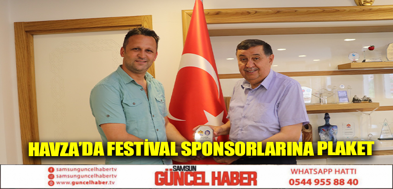 Havza’da Festival Sponsorlarına Plaket