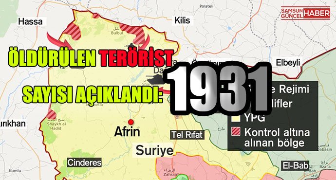 Öldürülen terörist sayısı açıklandı: 1931