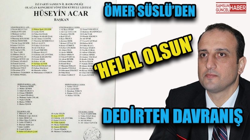 ÖMER SÜSLÜ’DEN ‘HELAL OLSUN’ DEDİRTEN DAVRANIŞ