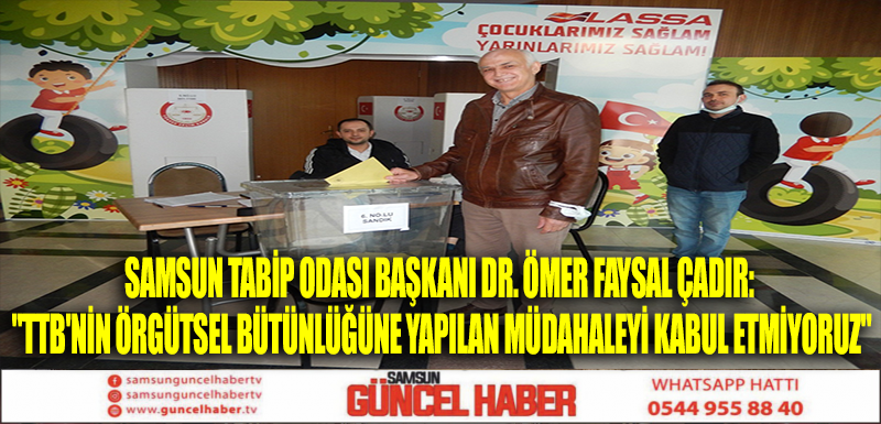 Samsun Tabip Odası Başkanı Dr. Ömer Faysal Çadır: 