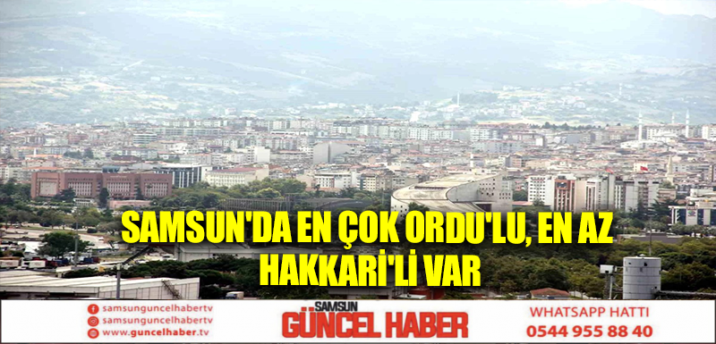 Samsun'da En Çok Ordu'lu, En Az Hakkari'li Var