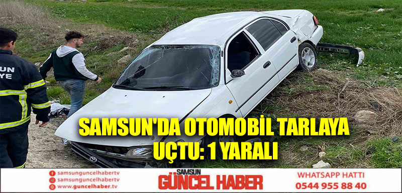 Samsun'da Otomobil tarlaya uçtu: 1 yaralı