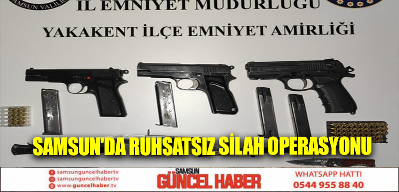 Samsun'da ruhsatsız silah operasyonu