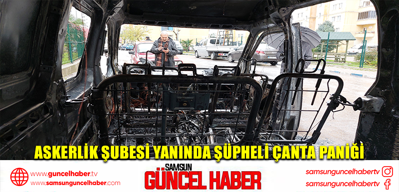 Samsun'da seyir halindeki araç tamamen yandı