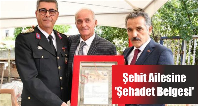 Şehit Ailesine 'Şehadet Belgesi' 