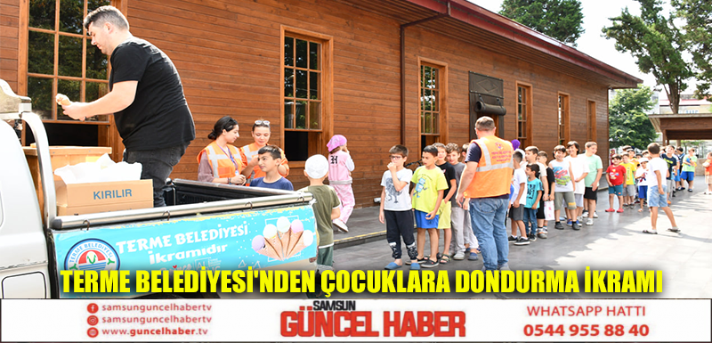 TERME BELEDİYESİ'NDEN ÇOCUKLARA DONDURMA İKRAMI