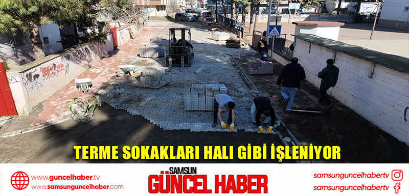 Terme sokakları halı gibi işleniyor