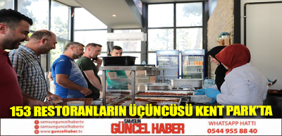 153 RESTORANLARIN ÜÇÜNCÜSÜ KENT PARK’TA