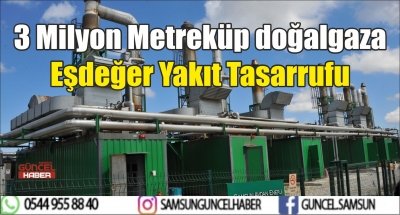 3 Milyon Metreküp doğalgaza Eşdeğer Yakıt Tasarrufu 