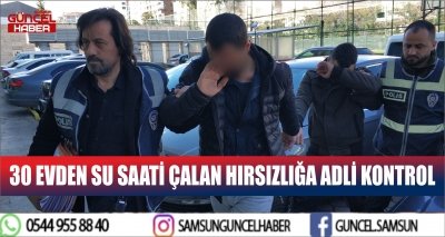 30 EVDEN SU SAATİ ÇALAN HIRSIZLIĞA ADLİ KONTROL