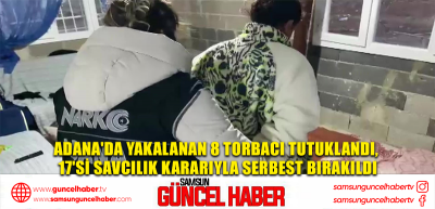 Adana'da yakalanan 8 torbacı tutuklandı, 17'si savcılık kararıyla serbest bırakıldı