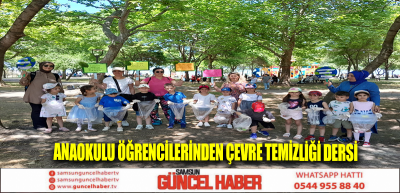 Anaokulu öğrencilerinden çevre temizliği dersi