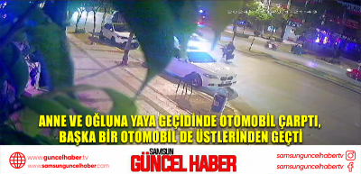 Anne ve oğluna yaya geçidinde otomobil çarptı, başka bir otomobil de üstlerinden geçti