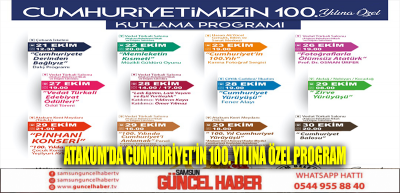 Atakum’da Cumhuriyet’in 100. Yılına özel program