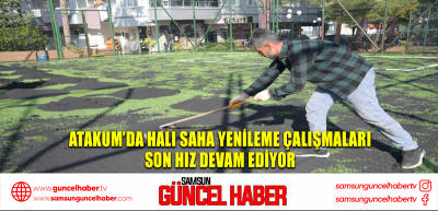 Atakum’da halı saha yenileme çalışmaları son hız devam ediyor