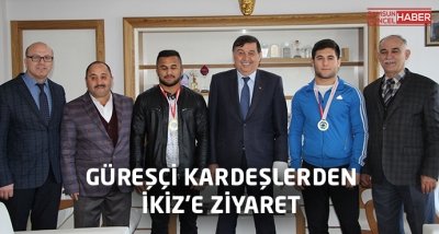 Başarılı güreşçi kardeşlerden Havza Belediye Başkanı Murat İkiz’e ziyaret ettiler.