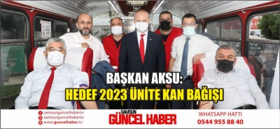 BAŞKAN AKSU: HEDEF 2023 ÜNİTE KAN BAĞIŞI