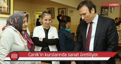 Canik'in kurslarında sanat üretiliyor.