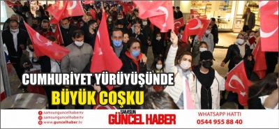 CUMHURİYET YÜRÜYÜŞÜNDE BÜYÜK COŞKU