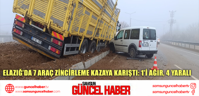 Elazığ’da 7 araç zincirleme kazaya karıştı: 1'i ağır, 4 yaralı