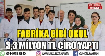 FABRİKA GİBİ OKUL 3,3 MİLYON TL CİRO YAPTI