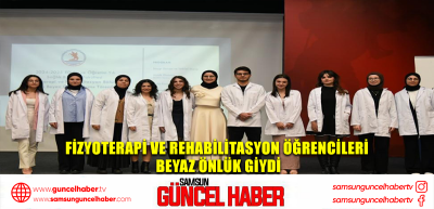 Fizyoterapi ve rehabilitasyon öğrencileri beyaz önlük giydi