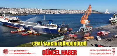 Gemi yangını söndürüldü