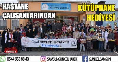 HASTANE ÇALIŞANLARINDAN KÜTÜPHANE HEDİYESİ