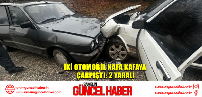 İki otomobil kafa kafaya çarpıştı: 2 yaralı