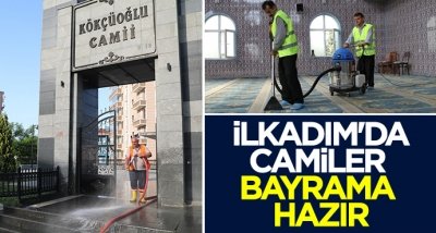 İlkadım'da camiler bayrama hazır