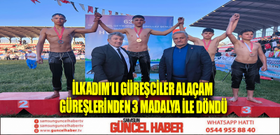 İLKADIM’LI GÜREŞCİLER ALAÇAM GÜREŞLERİNDEN 3 MADALYA İLE DÖNDÜ