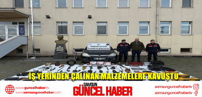 İş yerinden çalınan malzemelere kavuştu