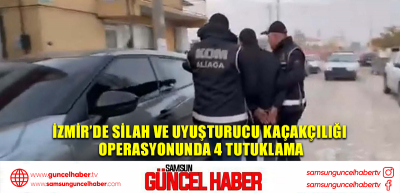 İzmir’de silah ve uyuşturucu kaçakçılığı operasyonunda 4 tutuklama