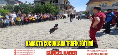 Kavak’ta çocuklara trafik eğitimi