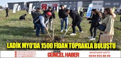 Ladik MYO'da 1500 fidan toprakla buluştu