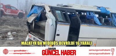 Malatya'da midibüs devrildi: 16 yaralı