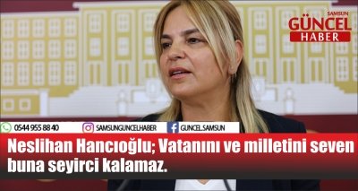 Neslihan Hancıoğlu; Vatanını ve milletini seven buna seyirci kalamaz