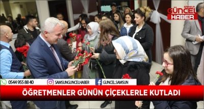 ÖĞRETMENLER GÜNÜN ÇİÇEKLERLE KUTLADI