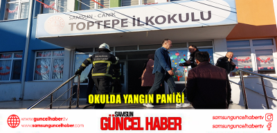 Okulda yangın paniği