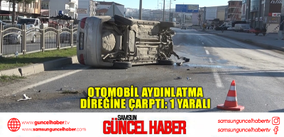 Otomobil aydınlatma direğine çarptı: 1 yaralı