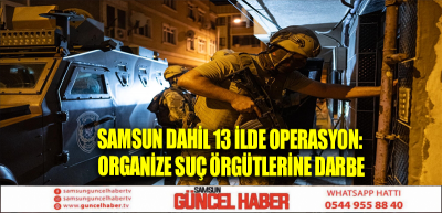 Samsun dahil 13 ilde operasyon: Organize suç örgütlerine darbe