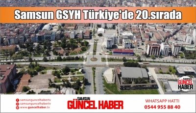 Samsun GSYH Türkiye'de 20.sırada 