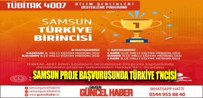 Samsun proje başvurusunda Türkiye 1'ncisi