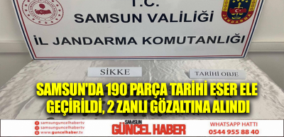 Samsun'da 190 parça tarihi eser ele geçirildi, 2 zanlı gözaltına alındı