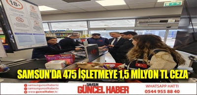 Samsun’da 475 işletmeye 1,5 milyon TL ceza