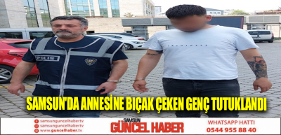 Samsun'da annesine bıçak çeken genç tutuklandı